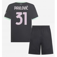 AC Milan Strahinja Pavlovic #31 Tredjeställ Barn 2024-25 Korta ärmar (+ Korta byxor)